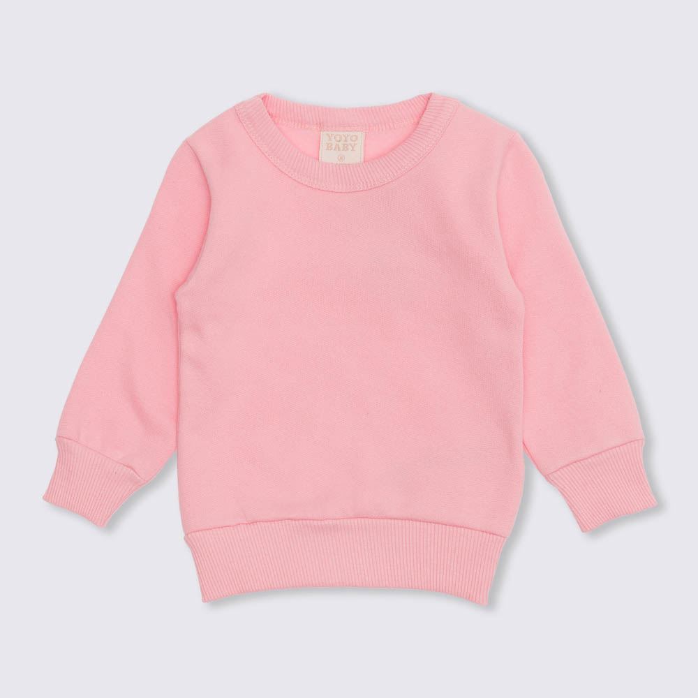 Blusão de Bebê Moletom Básico Yoyo Baby Rosa Trazino