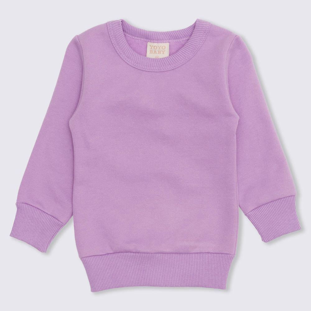 Blusão de Bebê Moletom Básico Yoyo Baby Lilas Lupine