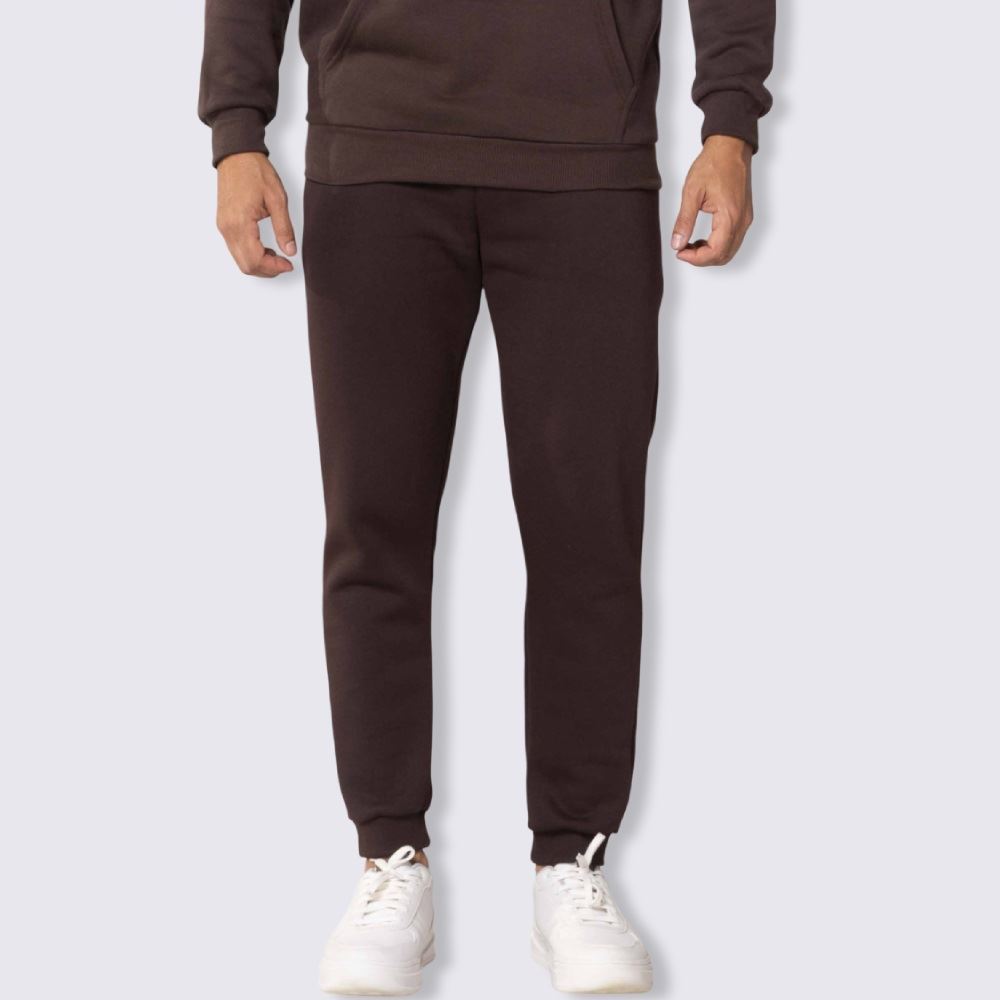 Calça Masculina Jogger De Moletom Marc Alain Marrom