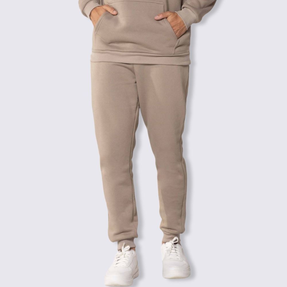 Calça Masculina Jogger De Moletom Marc Alain Bege