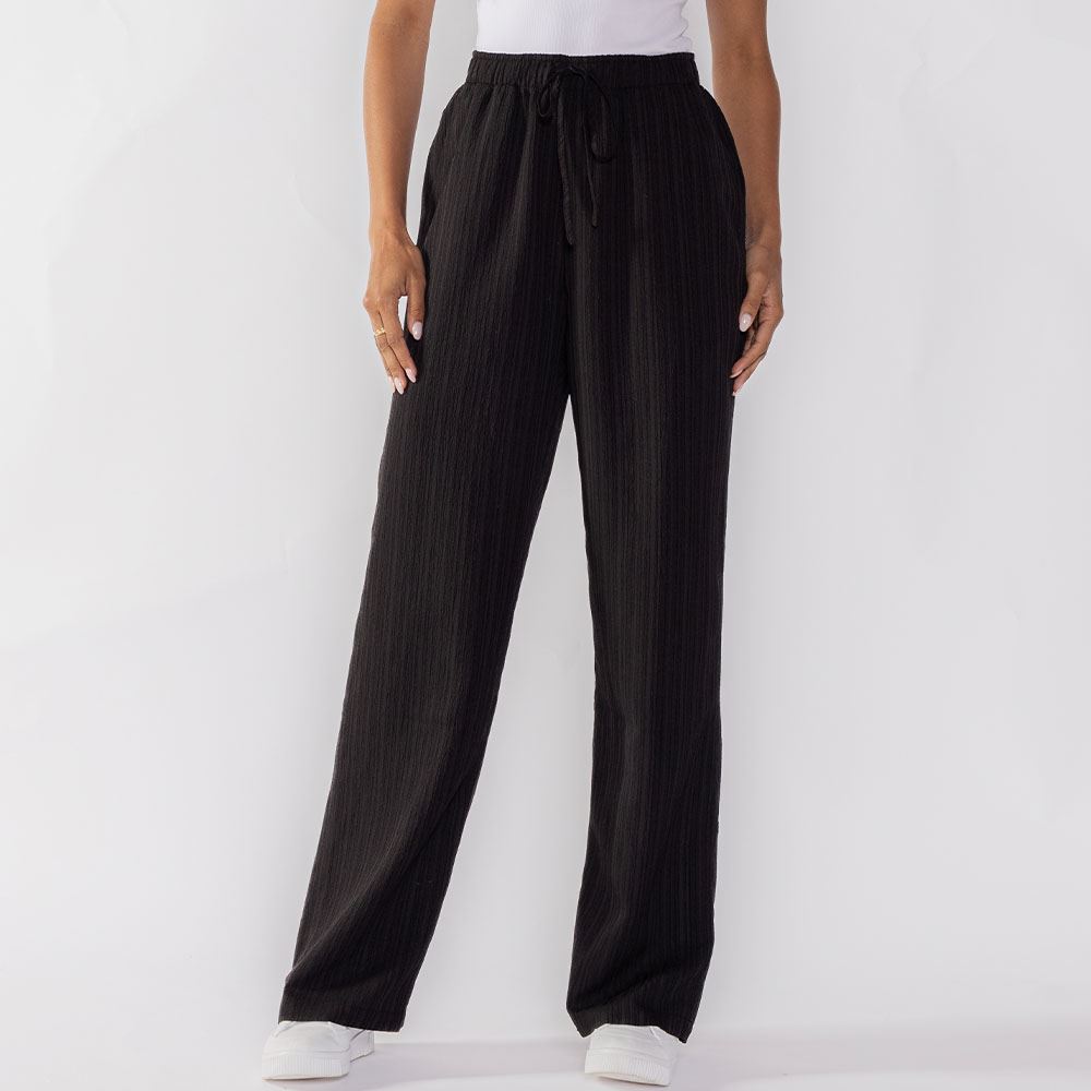 Calça Pantalona Estilo Pijama Boby Blues Preto