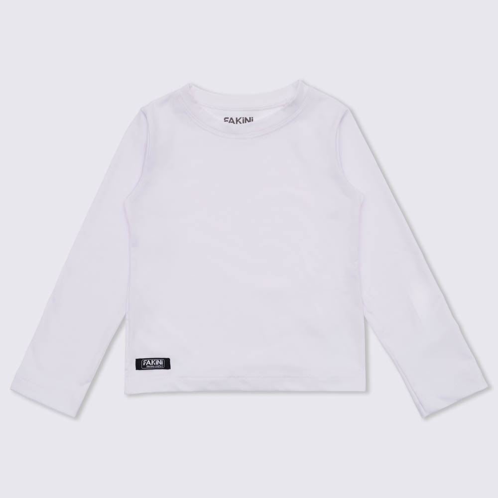 Camiseta 1 a 3 anos Térmica Gola Redonda Fakini Branco