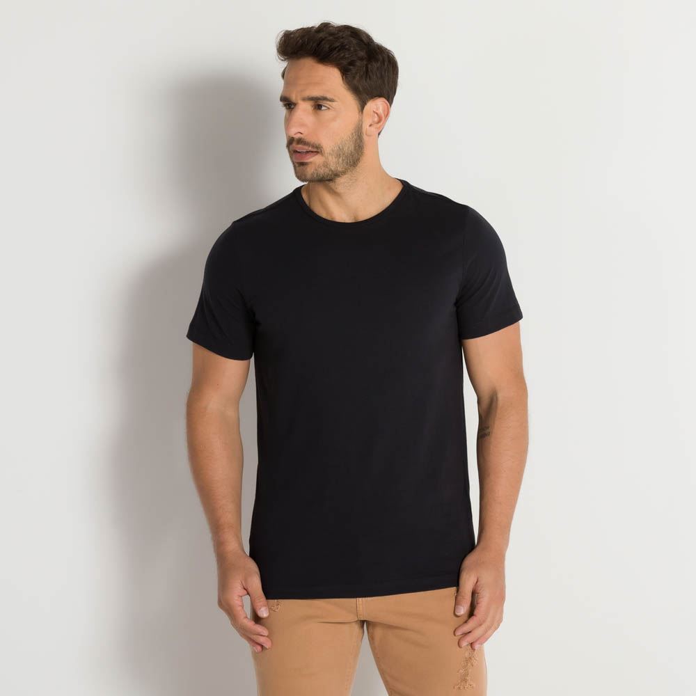 Camiseta Básica Manga Curta Marc Alain Preto