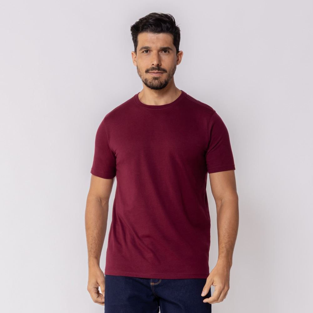 Camiseta Masculina Algodão Thing Vinho 19-1528
