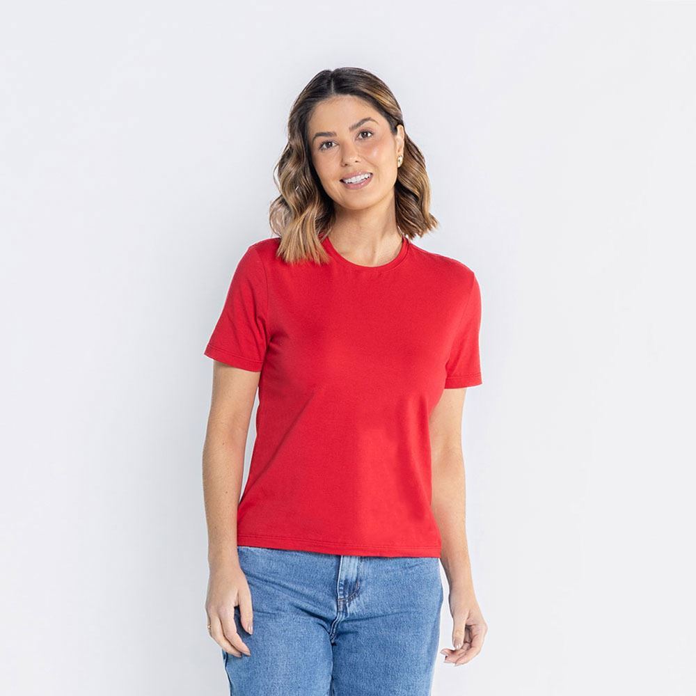 Camiseta Pima Feminina Básica Patricia Foster Merlot