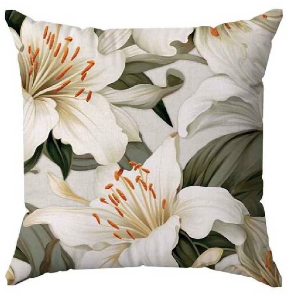 Capa de Almofada Veludo 43X43 cm Estampada Havan Casa - Lírio