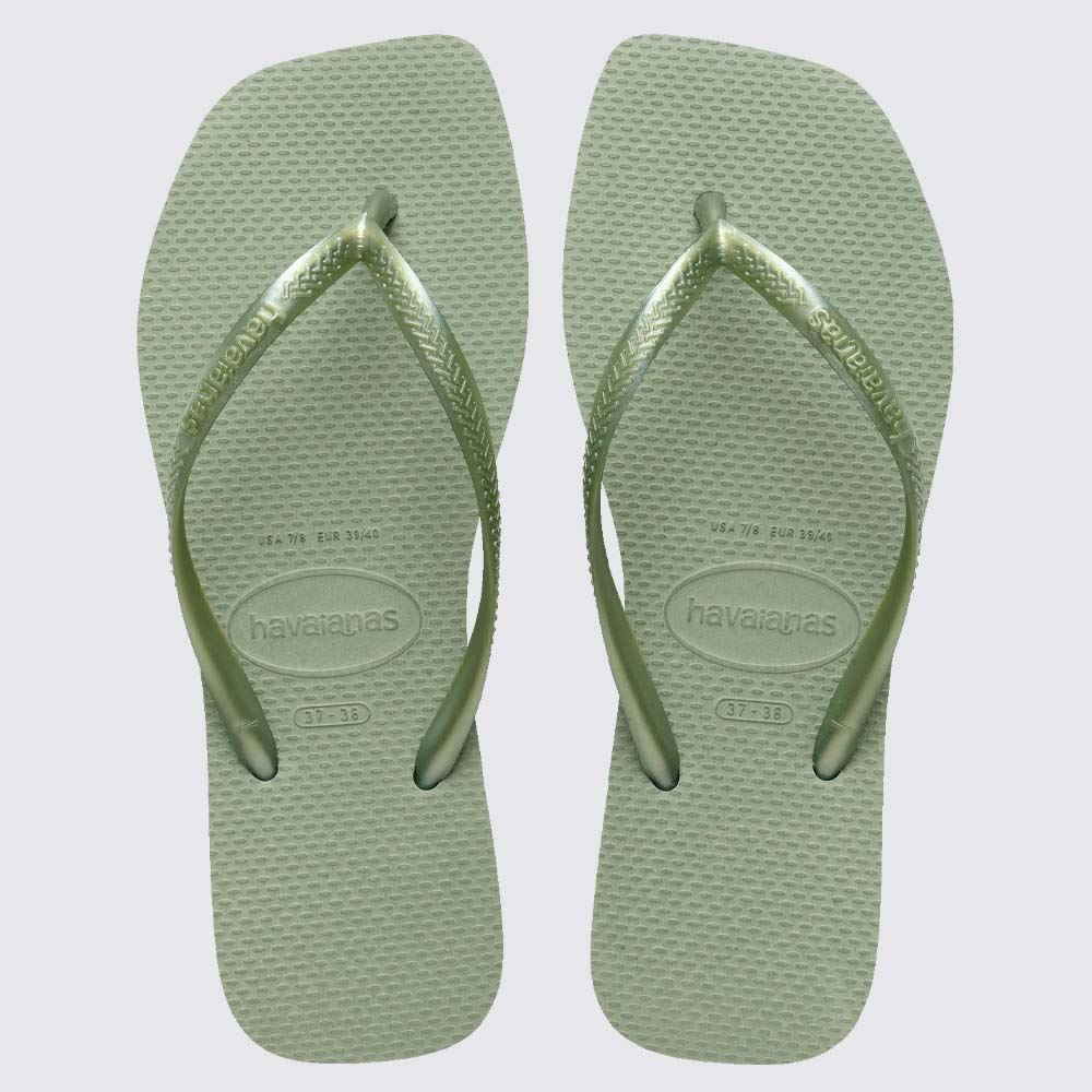 Chinelo Havaianas Feminino Slim Square Smoke Green