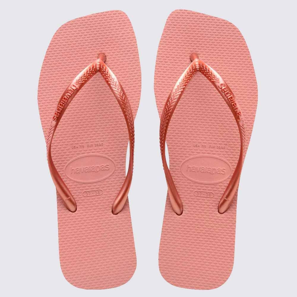 Chinelo Havaianas Feminino Slim Square Rosa Crocus