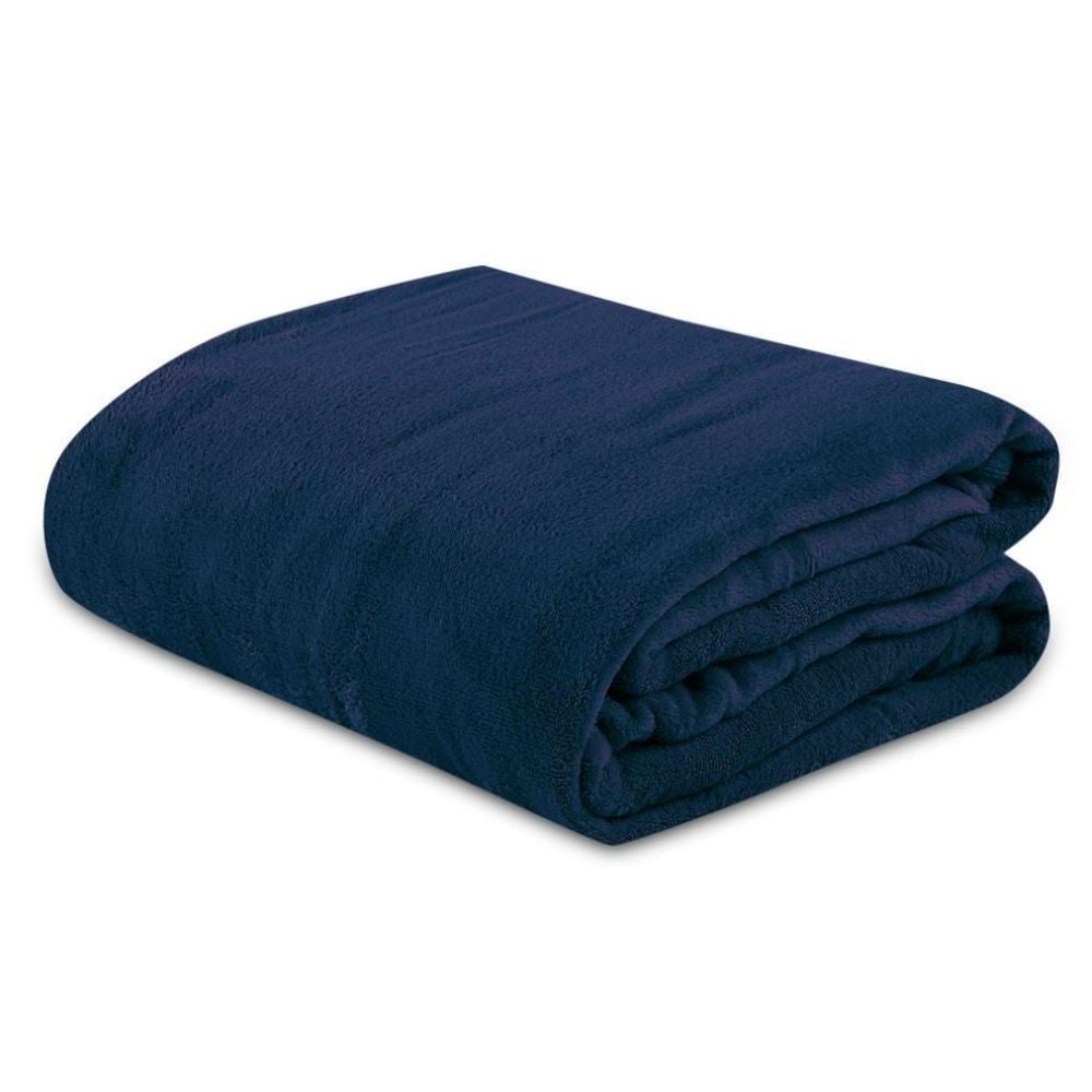 Cobertor Casal Microfibra Liso Paris Havan Casa - Azul Profundo