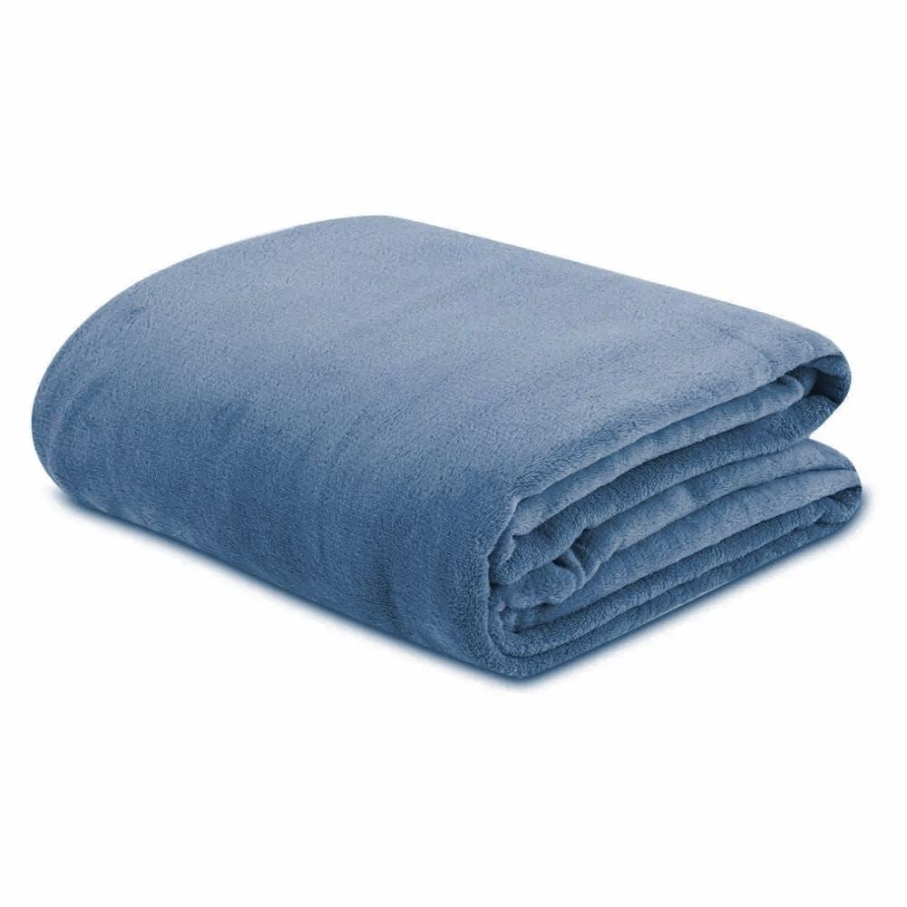 Cobertor Casal Microfibra Paris Havan Casa 1 Pç - Azul Névoa