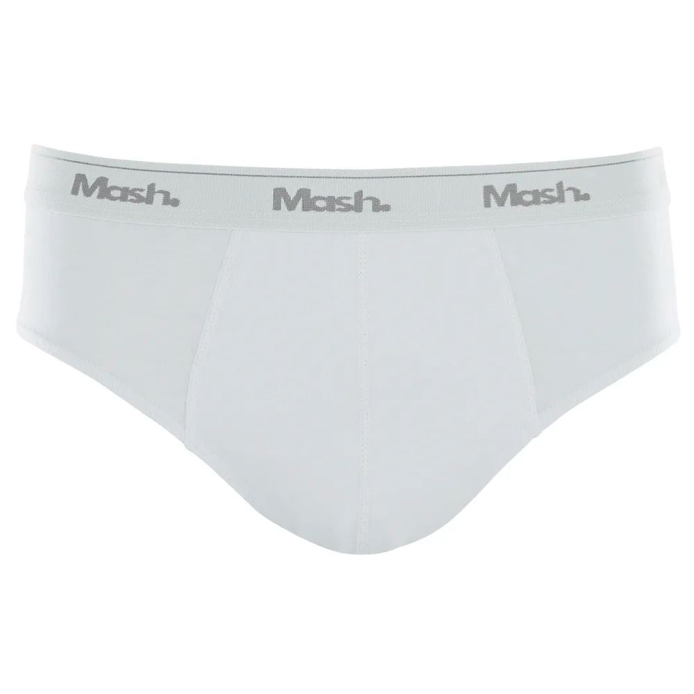 Cueca Slip Algodão Mash Branco