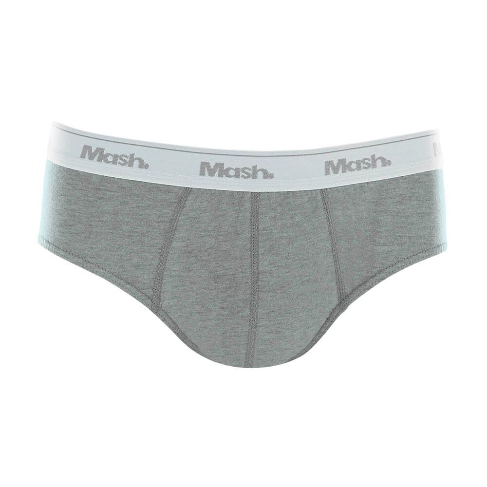 Cueca Slip Algodão Mash Cinza Mescla