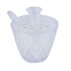 Açucareiro Com Colher Glamour Plasútil  330Ml - Transparente