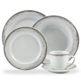 Aparelho De Jantar De Porcelana N&eacute;voa Cinza Schmidt 30 Pe&ccedil;as - Porcelana