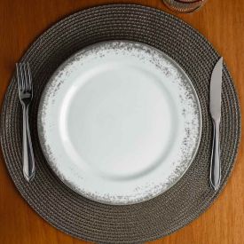 Aparelho De Jantar De Porcelana N&eacute;voa Cinza Schmidt 30 Pe&ccedil;as - Porcelana