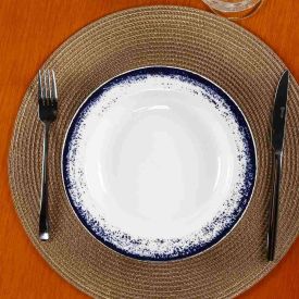 Aparelho De Jantar Porcelana N&eacute;voa Azul Schmidt 30 Pe&ccedil;as - N&eacute;voa Azul 