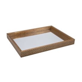 Bandeja Decorativa Espelhado Bw Quadros 30 Cm - Madeira Trama