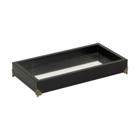 Bandeja Decorativa Espelhada Com Pé Bw Quadros 31Cm - Preto 