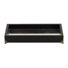 Bandeja Decorativa Espelhada Com Pé Bw Quadros 31Cm - Preto 