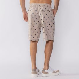 Bermuda Masculina Estampada De Sarja Marc Alain Caqui 033/037
