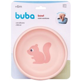 Bowl Em Silicone Com Ventosa Cloudy Buba  - Rosa Claro