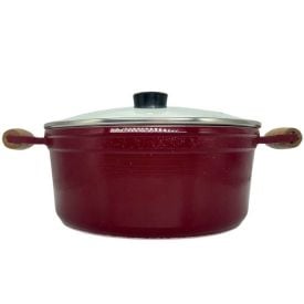 Caçarola Fundida Com Tampa 32Cm - Bordô