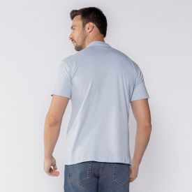 Camisa Polo Masculina De Algod&atilde;o Dixie Azul Claro