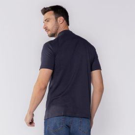 Camisa Polo Masculina De Algod&atilde;o Dixie Azul Marinho