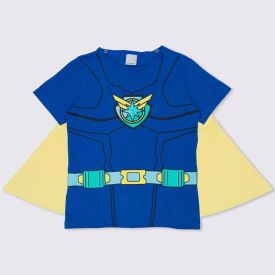 Camiseta 1 a 3 anos Her&oacute;i com Capa Yoyo Kids