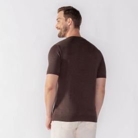 Camiseta Masculina B&aacute;sica Tricot Thing Marrom