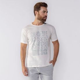 Camiseta Masculina De Algod&atilde;o Dixie Off White