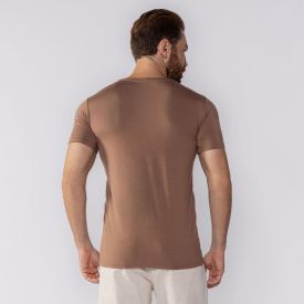 Camiseta Masculina De Viscose Olho Fatal Marrom Sabia