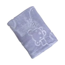 Cobertor De Bebê 100% Poliéster Alto Relevo Yoyo - Elefante Cinza