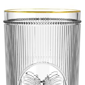 Copo Alto de Vidro Borboleta L' Hermitage 350Ml - Filete Dourado