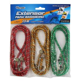Extensores Elásticos Para Bagageiro 1,5M X 6Mm 3 Peças Western - 1523