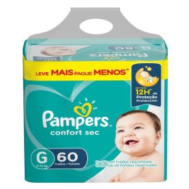 Fralda Pampers Confort Sec Fortbag Tam.G 9 A 13Kg - 60 unidades
