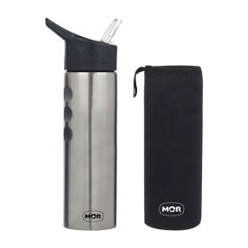 Garrafa de Água Aço Inox Mor Sport To Go 750Ml - Prata 