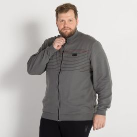 Jaqueta Plus Size Moletom Listras Felpado Colisão