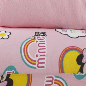 Jogo De Cama Casal Estampado Malha Disney 3 P&ccedil;s - Minnie Smile