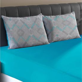 Jogo de Cama Casal Malha 100% Algod&atilde;o Solecasa 3 p&ccedil;s - Venice Turquesa