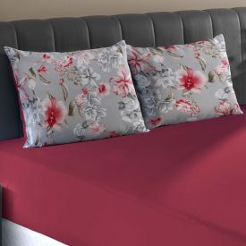 Jogo de Cama Casal Malha 100% Algodão Solecasa 3 pçs - Cher Carmin