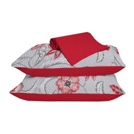 Jogo de Cama Casal Malha 100% Algod&atilde;o Solecasa 3 p&ccedil;s - Stella Carmim