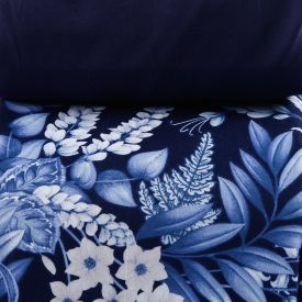 Jogo De Cama Casal Elegance Havan Casa 4 P&ccedil;s - Elegance Flowers Marinho