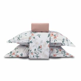 Jogo de Cama Casal Percal Buona Fortuna 4 p&ccedil;s - Aurora Poa Rosa