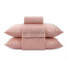 Jogo de Cama King Renda Imperial Havan Casa 4 pçs - Rosa
