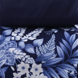 Jogo De Cama King Elegance Havan Casa 4 P&ccedil;s - Elegance Flowers Marinho