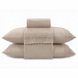 Jogo de Cama King Renda Imperial Havan Casa 4 pçs - Bege