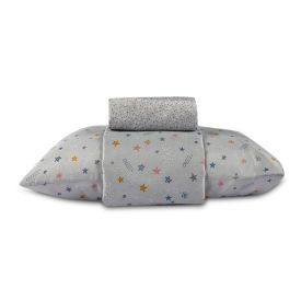  Jogo de Cama Solteiro 150 Fios Havan Kids 3 p&ccedil;s - Aster Star Cinza