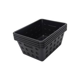 Jogo De Cestos Organizadores 4 Peças Square 1,3 Litro Dasplast - Preto