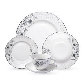 Aparelho De Jantar Porcelana Jasmine Havan Casa 20 P&ccedil;s - Estampado